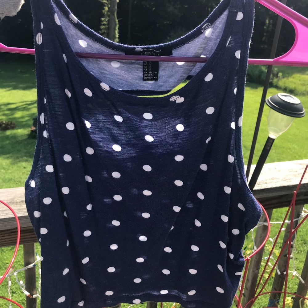 Blue polka dot cropped top💙